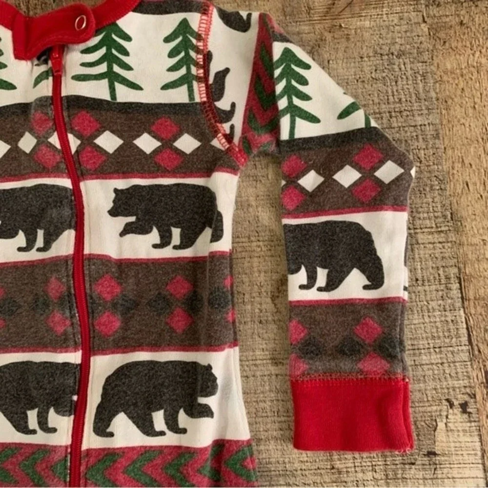 Lazy one baby sleeper on piece zip up pajamas with bear essentials bears -12M